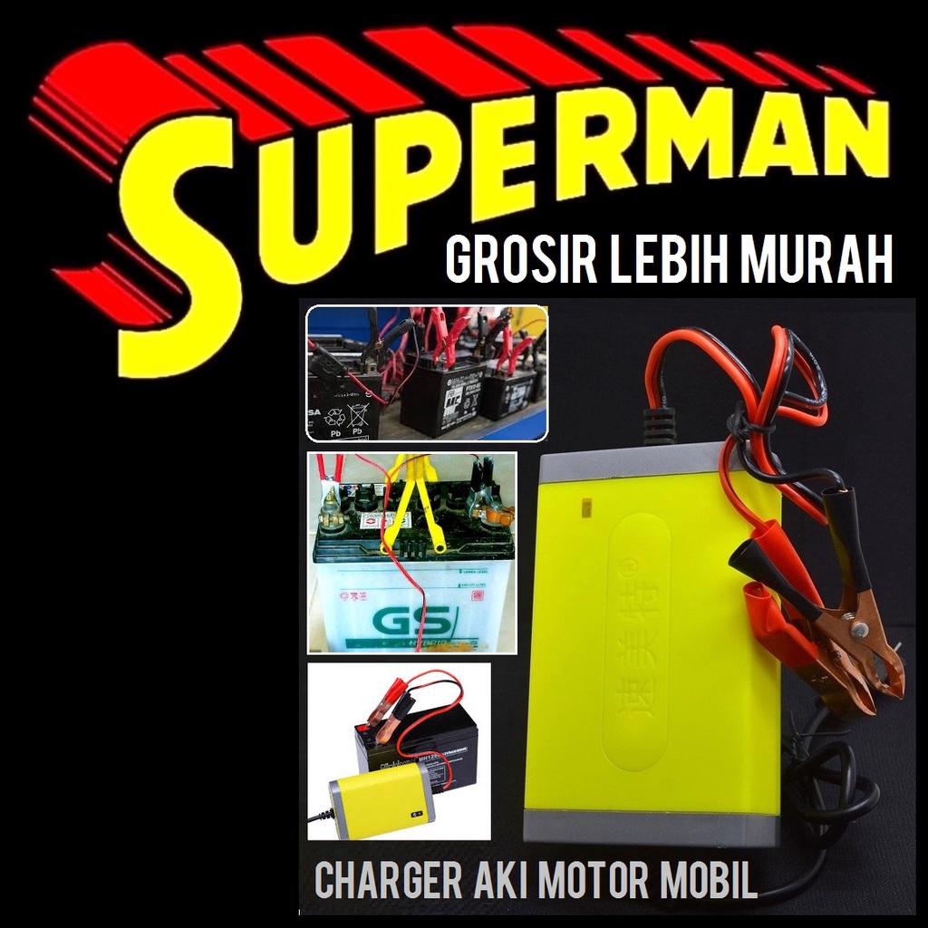 Jual P2 ALAT CHARGER AKI motor mobil 12v 12 volt cas accu portable