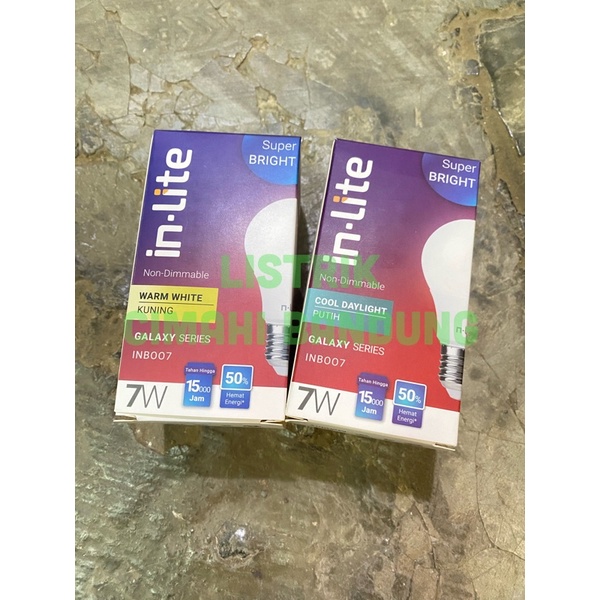 Jual INLITE led bulb 7 Watt | bohlam LED | E27 (Putih atau Kuning ...