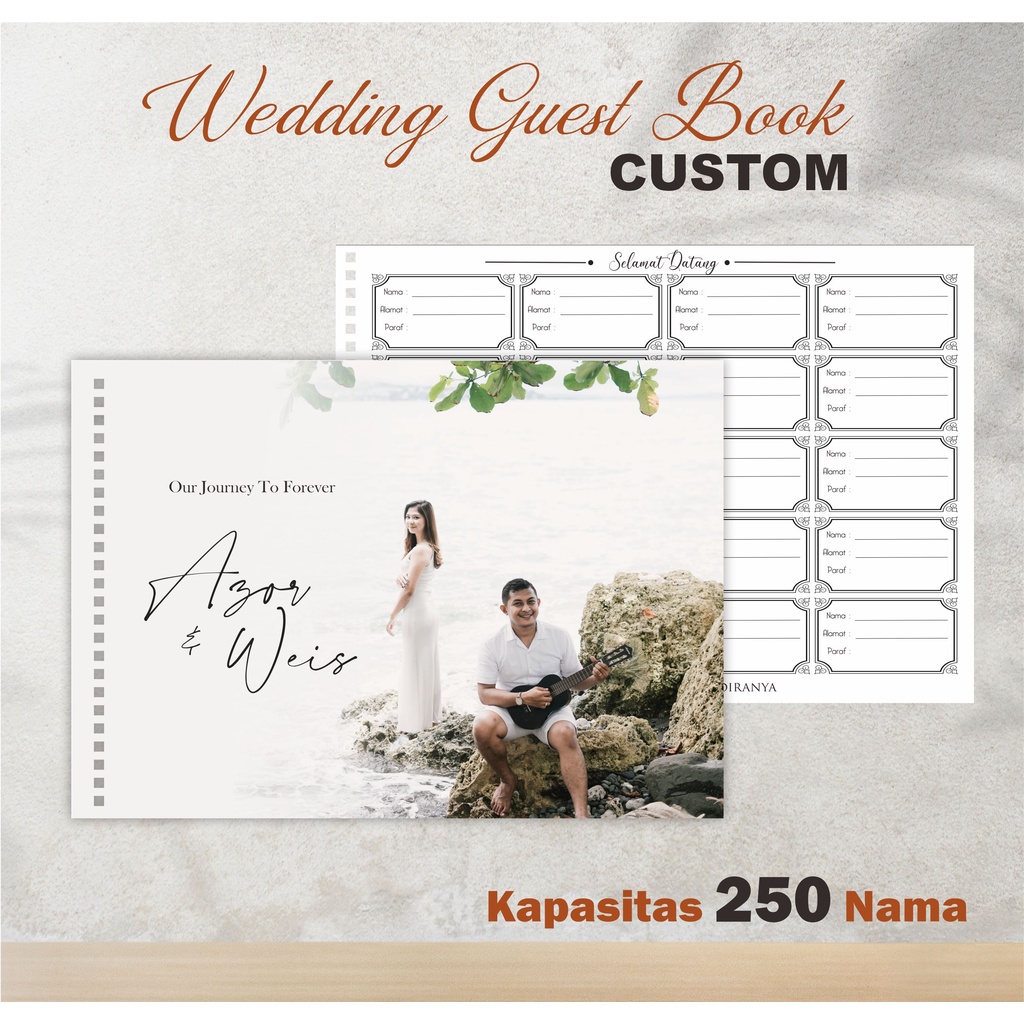 Jual Buku Tamu Custom buku tamu pernikahan soft cover murah | Shopee