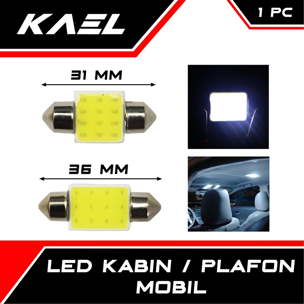 Jual LED Plafon Kabin Semua Jenis Mobil Putih Super Terang 31-34 Mm ...