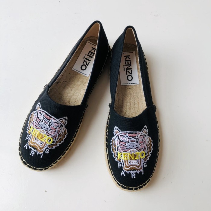 KENZO CASUAL SHOES FLAT EMBROIDERED UPPERS LADIES FISHERMAN