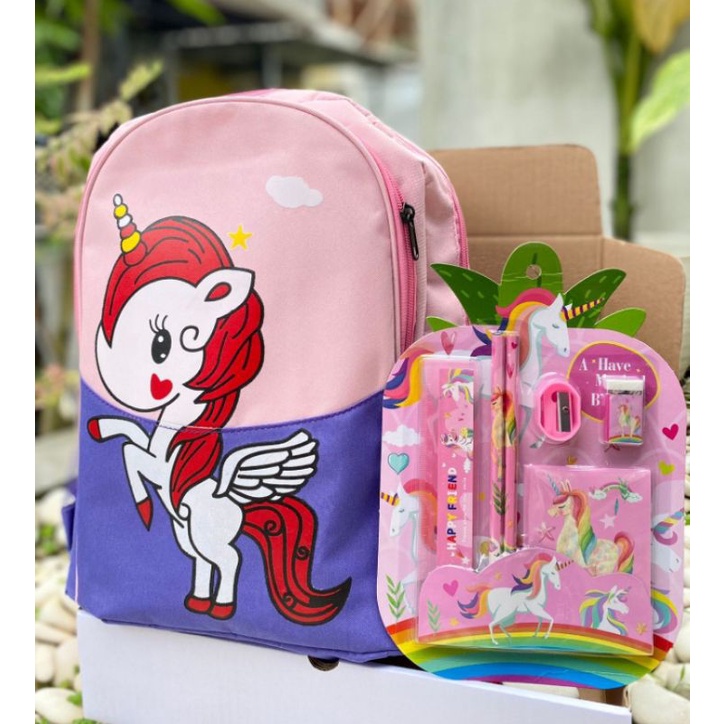 Hampers Unicorn Tas Sekolah Kuda Poni Alat Tulis Unicorn Kado Ulang Tahun