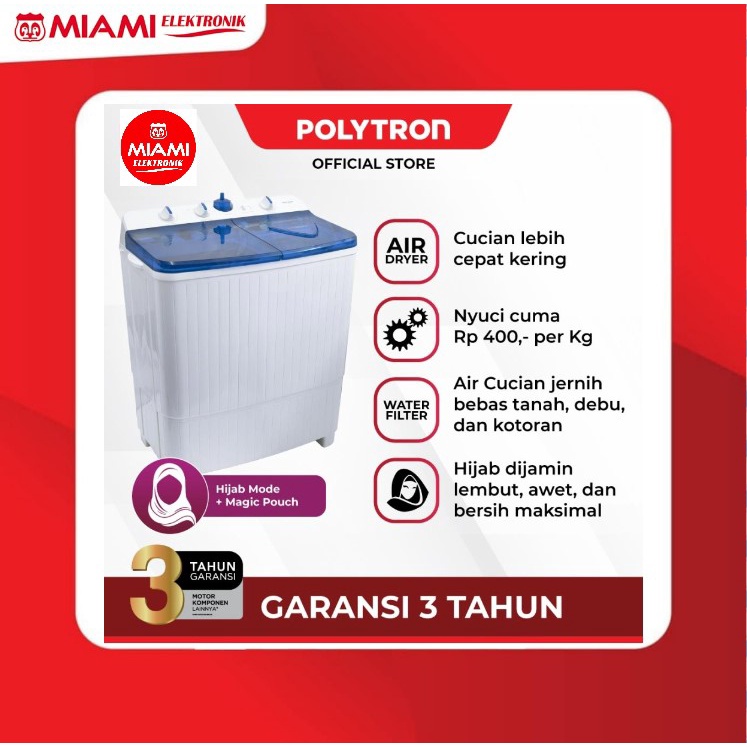 Jual Mesin Cuci POLYTRON Primadona Samba 2 Tabung 7Kg PWM 701 | Shopee ...