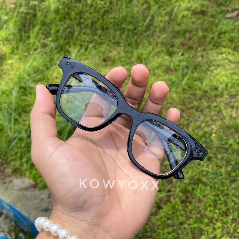 Jual Kacamata Jay Jo Kotak Hitam Putih Bening Shopee Indonesia