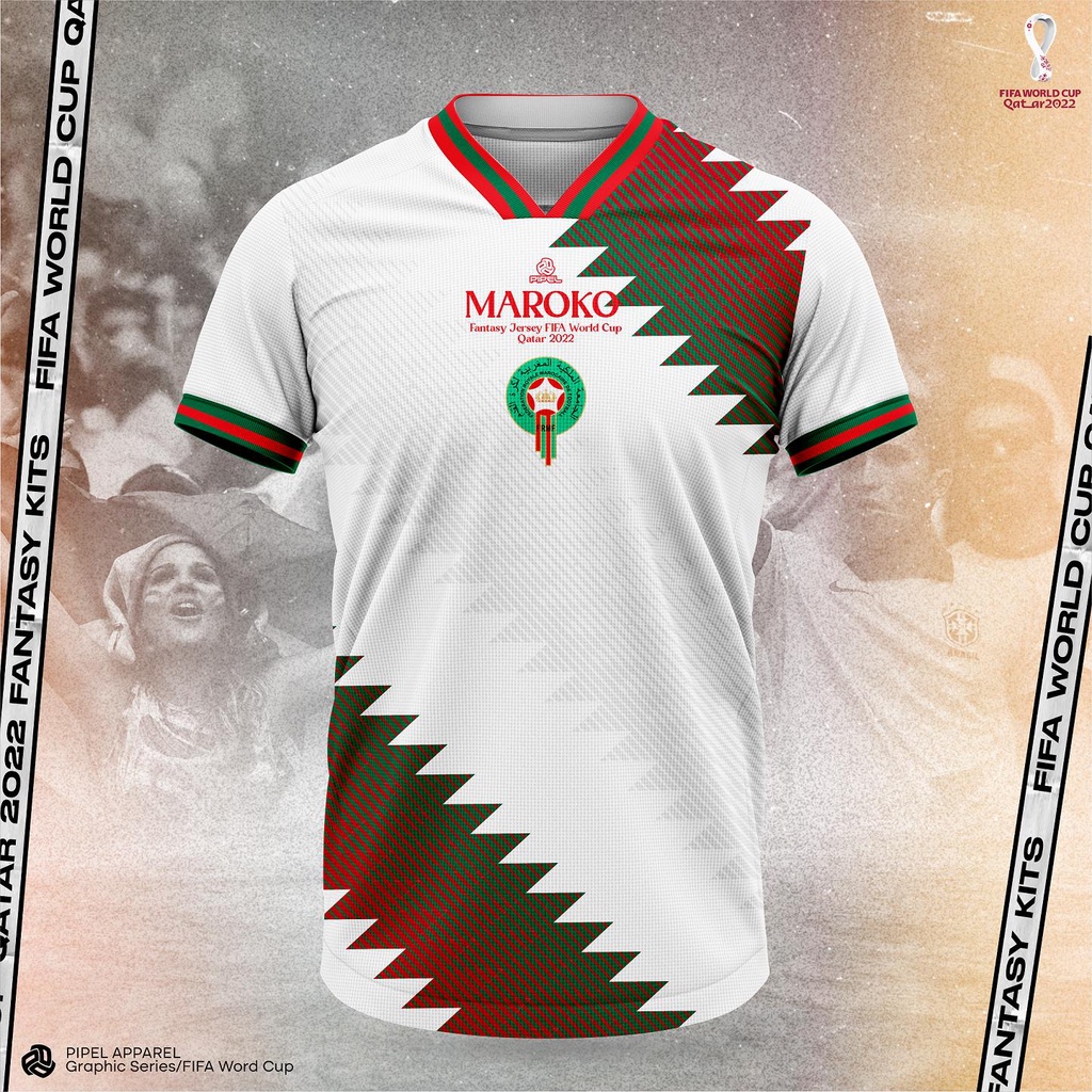 Jual Jersey kaos fantasi piala dunia Negara MAROKO gratis nama dan ...