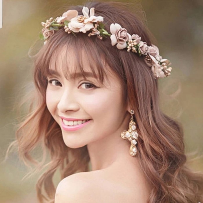 Jual Free Mahkota Bunga Bandana Bunga Flower Crown Pesta Bridal Shower ...