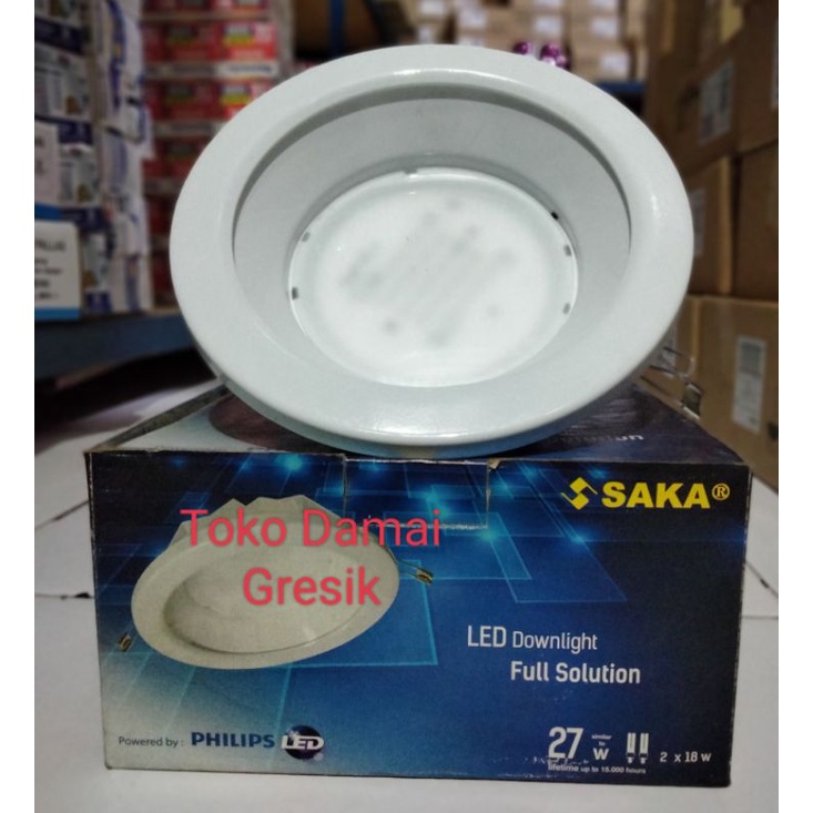 Jual Obral Saka Lampu downlight led panel ib 27W watt bulat Komponen ...