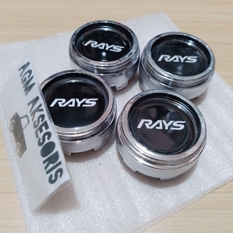 Jual Dop Roda Tutup velg Racing RAYS PUTIH Chrome Tabung 6cm Harga Set ...