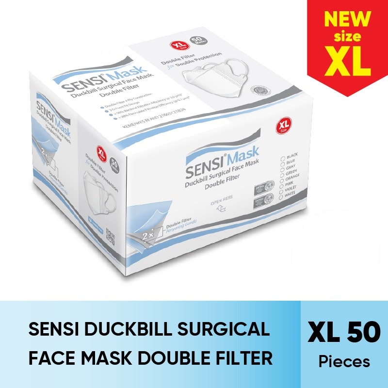 Jual Sensi Masker Duckbill XL 4ply / Masker Muka 4 Ply Double Filter ...