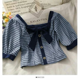 KALANTHA FASHION Blouse Aurora Atasan Wanita Kerah Pita Ukuran All Size