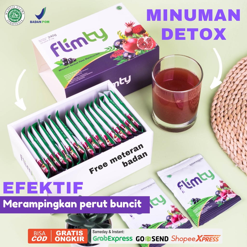 Jual FLIMTY Fiber Original 1 Box BPOM isi 16 Sachet Minuman Diet