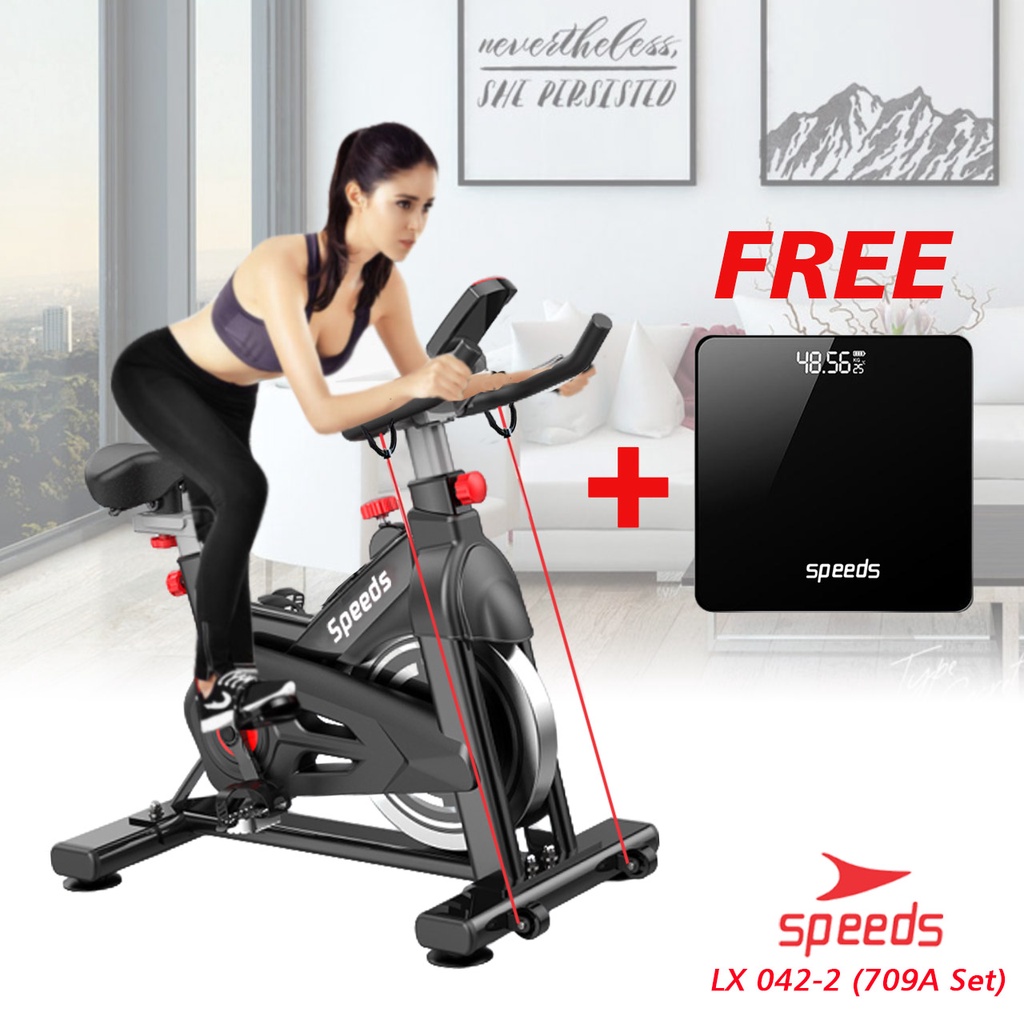 Jual Speeds Sport Spinning Bike Sepeda Statis Olahraga Alat Fitness Gym Elliptical A