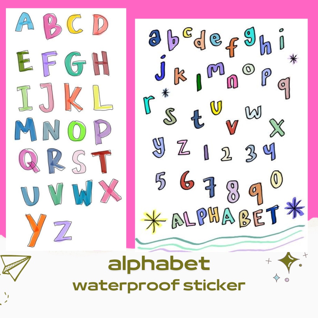 Jual WATERPROOF ANTI AIR STICKER ALPHABET A TO Z STICKER STIKER ISI 2 ...