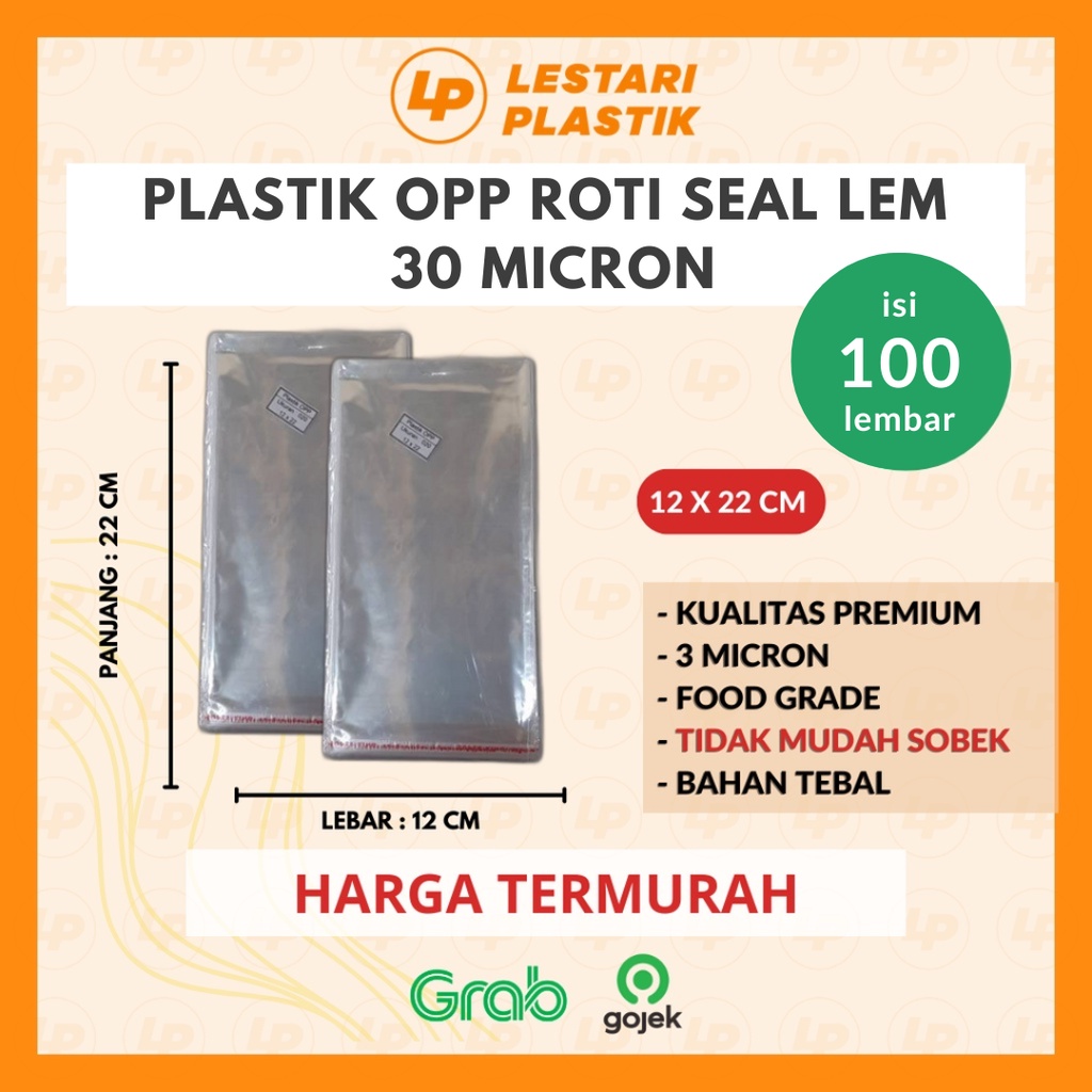 Jual [TERMURAH] Plastik OPP Roti Kopi Pie Seal Lem 12x22 OPP DVD Bakery ...