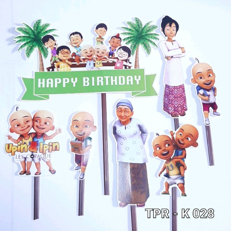Jual Topper kue tusuk karakter hiasan kue ulang tahun motif upin ipin