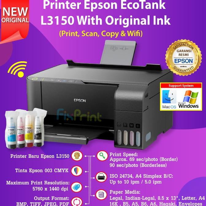 Jual Printer Epson L3150 L 3150 Ecotank Print Scan Copy Wifi Pengganti L405 Shopee Indonesia 1703