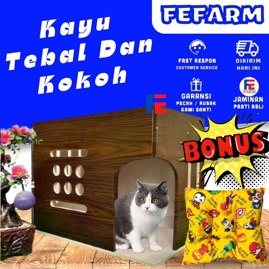 Jual Rumah Kucing Kandang Kucing Anjing Model Masakini Lucu Kuat Dan Kokoh Fefarm Shopee Indonesia