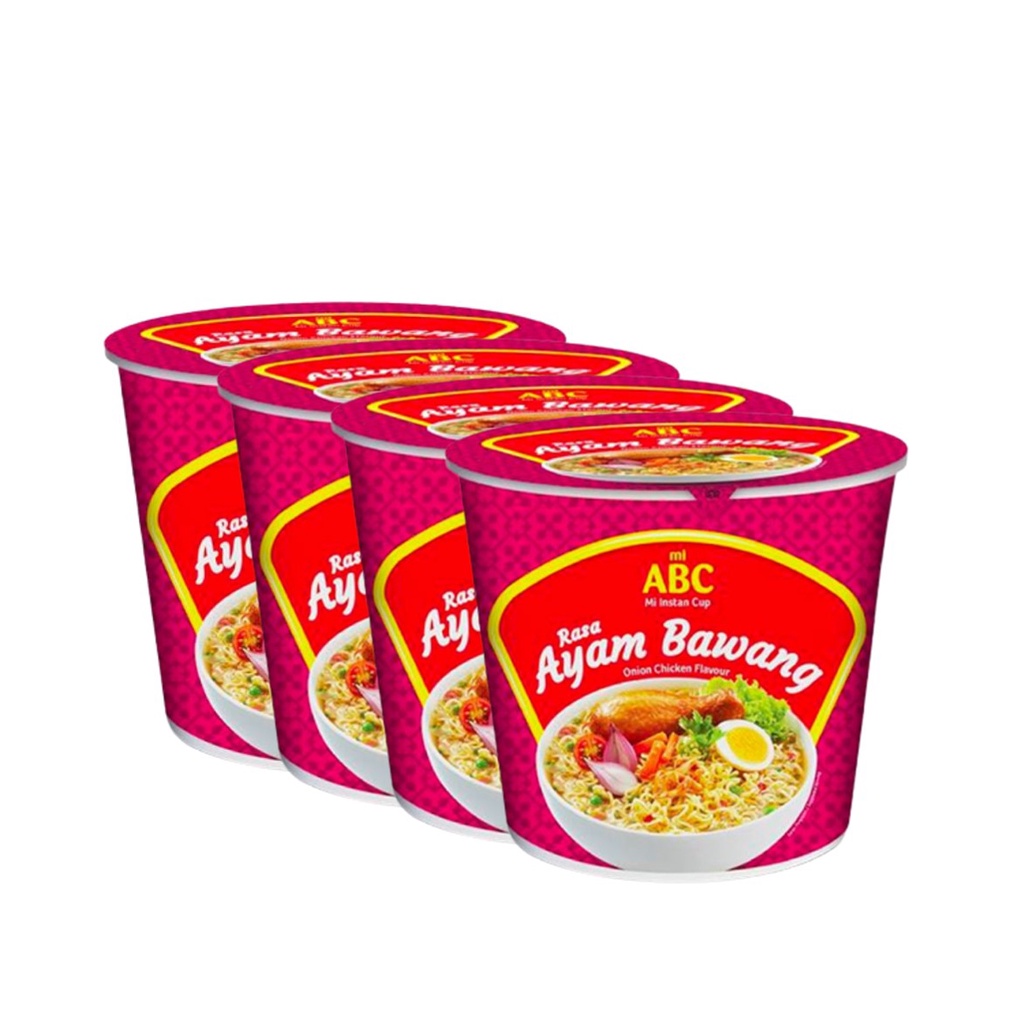Jual ABC Cup Mie Instan Ayam Bawang 4 x 60 gr | Shopee Indonesia