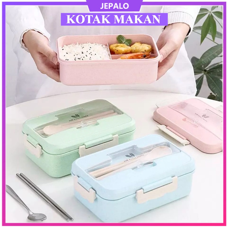 Jual Lunch Box Set Kotak Bekal Makan Jerami Gandum Kotak Makan Ml In Free Sendok Tempat