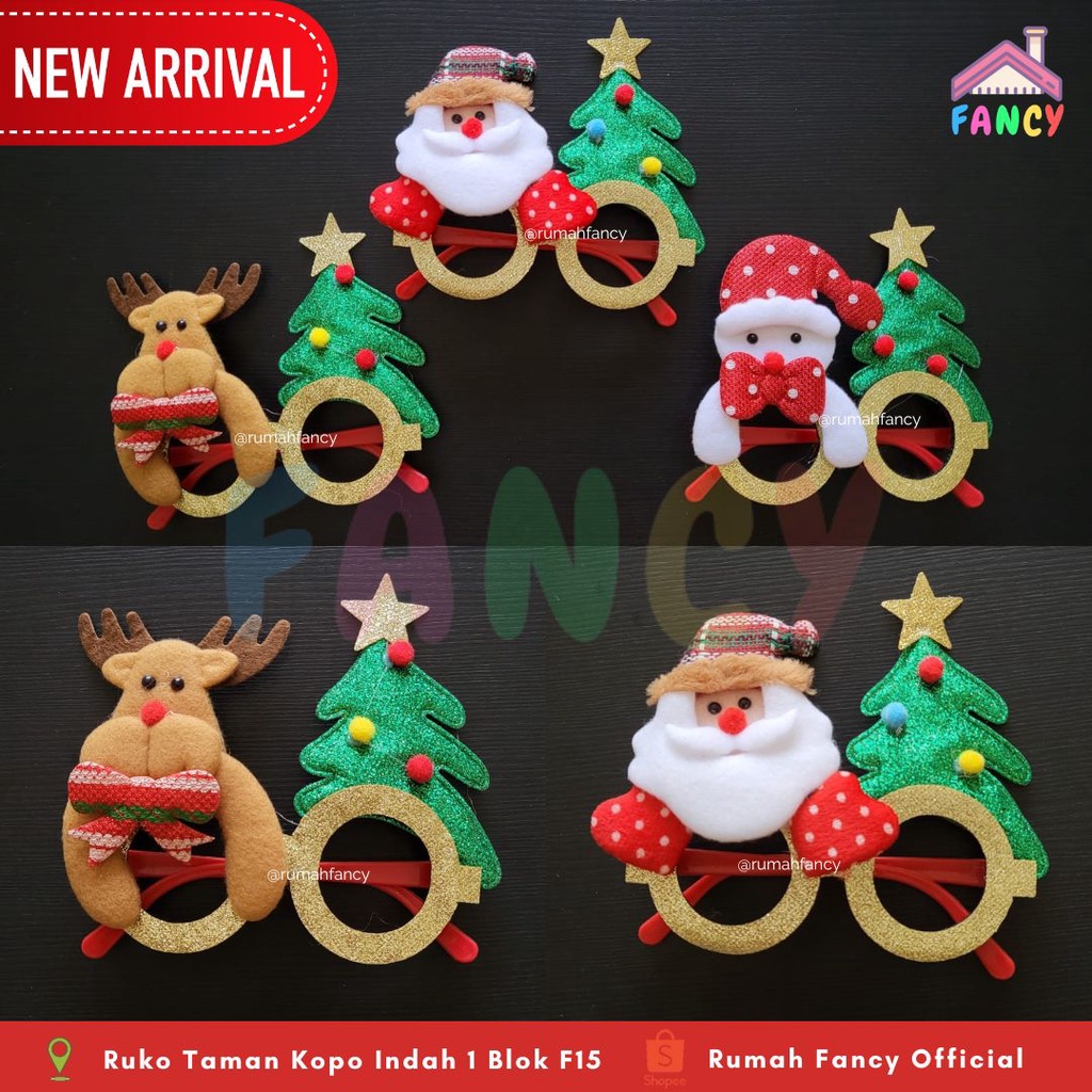 Jual Kacamata Natal / Bando Natal Perlengkapan Foto Photobooth Natal