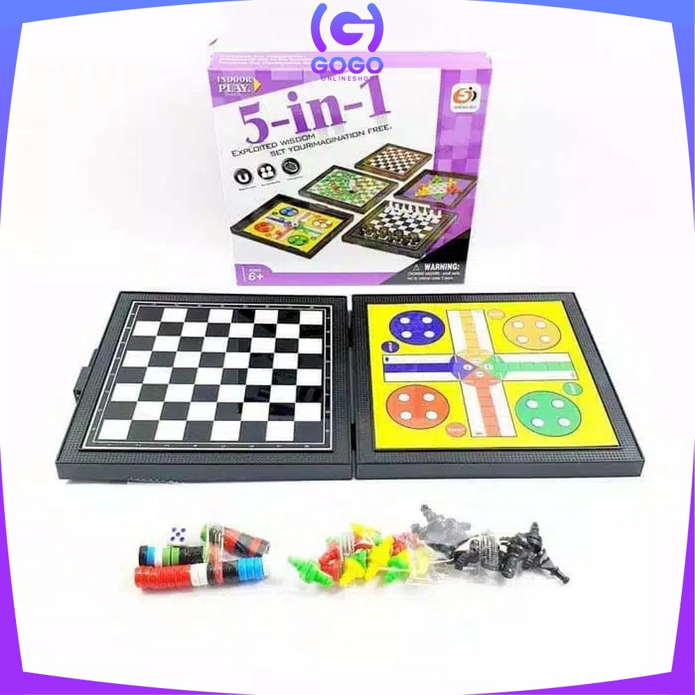 Jual GOGOM59 Board Games 5in1 Permainan Papan Catur