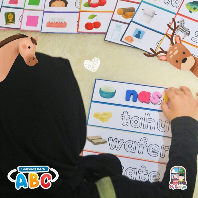 Jual ABC Learning Pack MyBunayya Belajar Huruf Belajar Membaca | Shopee ...