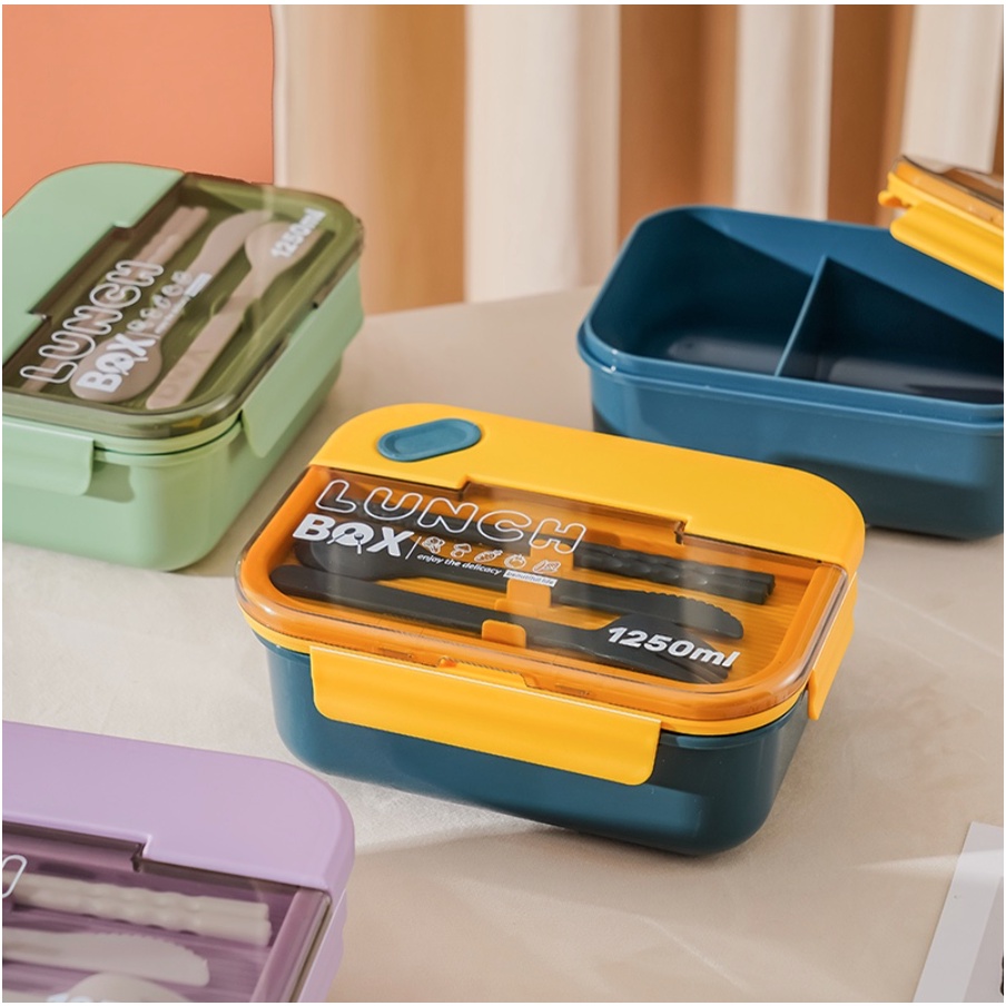Jual LUNCH BOX BEAUTIFUL LIFE KOTAK MAKAN 2 SEKAT FREE SENDOK GARPU