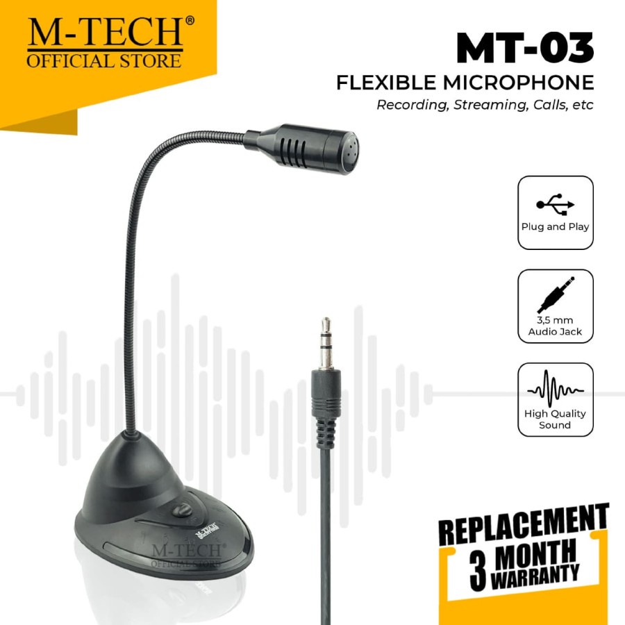 Jual M-Tech Original Mic Microphone MT-03 Stand Jack 3.5mm | Shopee ...