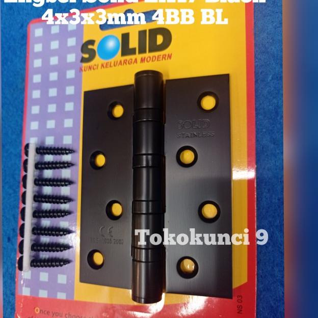 Jual Engsel Solid EK 17 Hitam EK17 Black 4x3x3mm 4BB BL Engsel 4inch ...