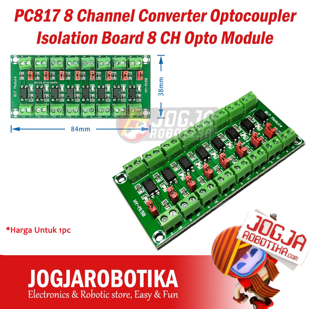 Signal Isolation Module, 8 Channel Optocoupler, 12V To 3.3V