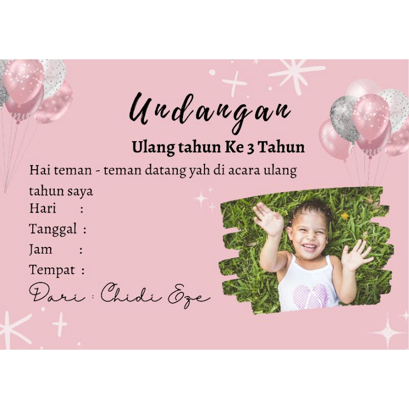 Jual UNDANGAN ULANG TAHUN 100 lembar | UNDANGAN MURAH | UNDANGAN CUSTOM