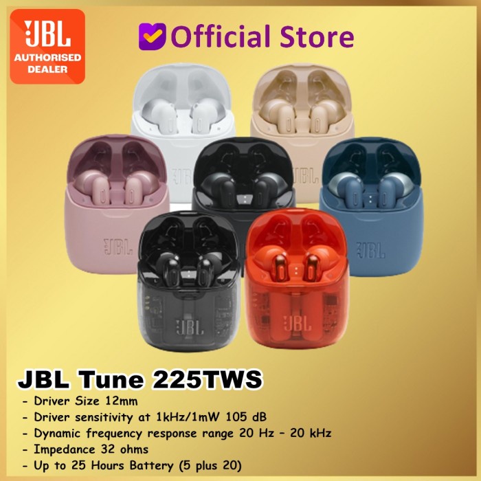 Jual JBL Tune 225 TWS Ghost Edition True Wireless Earphone Headset T225 ...