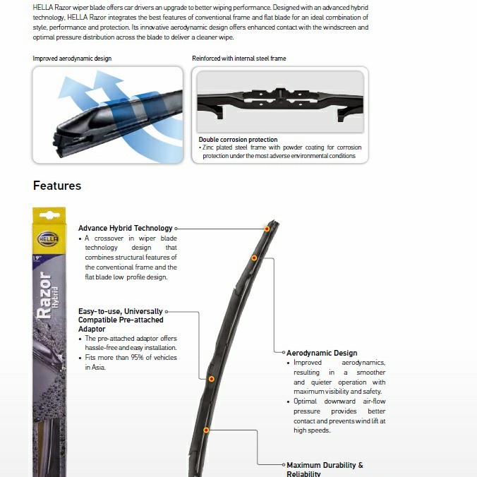 Jual Hella Wiper Blade Razor Hybrid 14 - 30 Inch | Shopee Indonesia