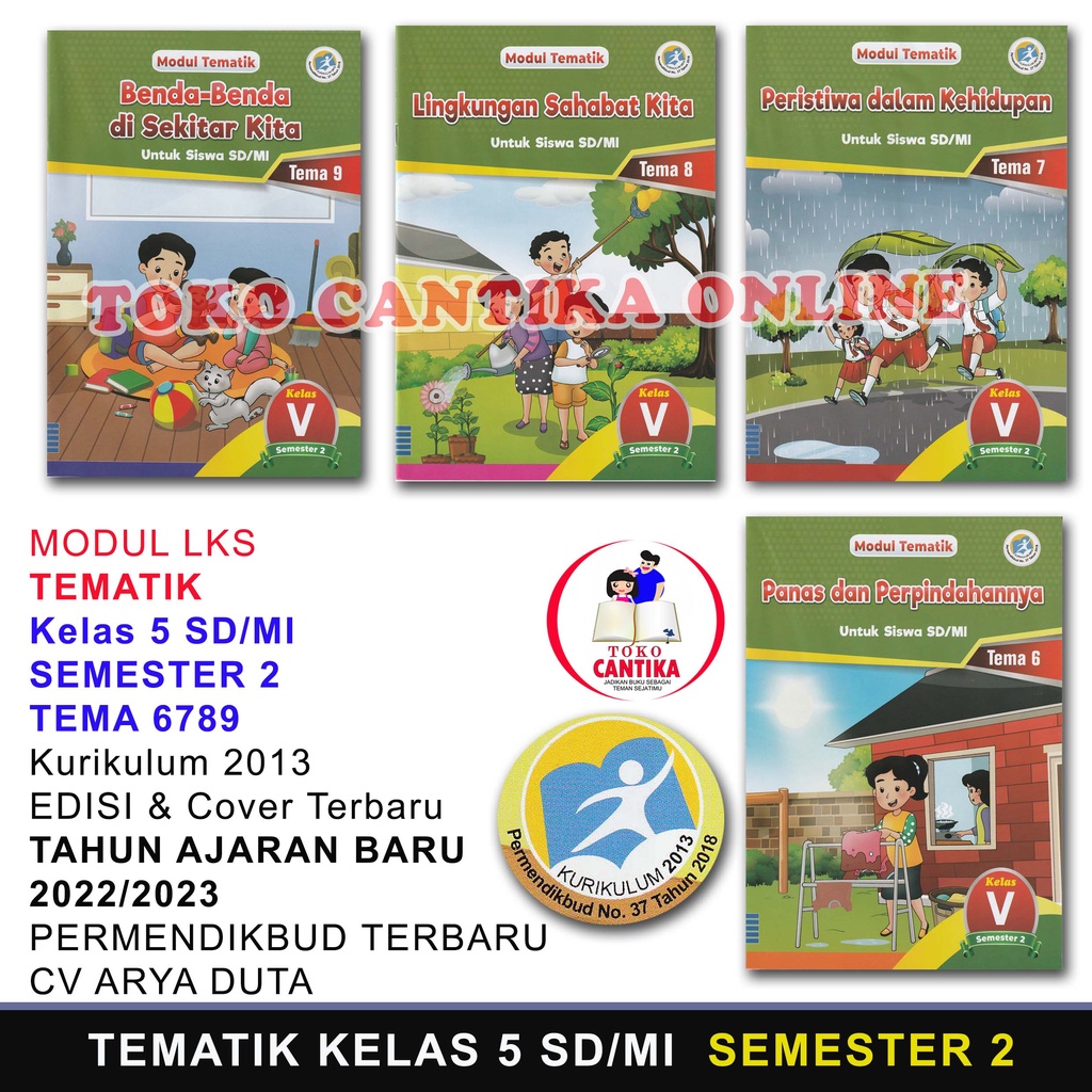 Jual Sepaket Buku LKS Kelas 5 SD Tema 6789 Semester 2 Satu Paket - Buku ...