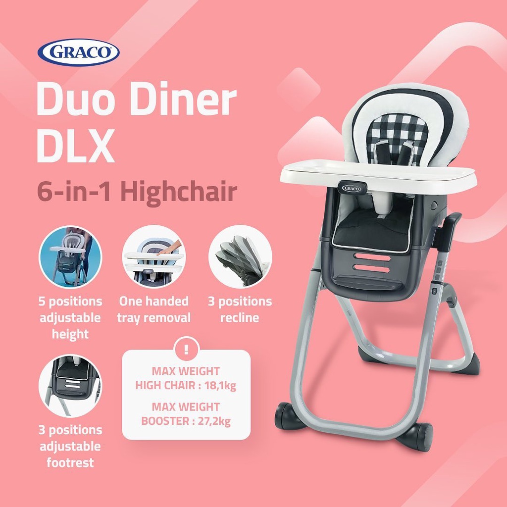 Graco DuoDiner DLX in High Chair Converts to Dining Booster Seat