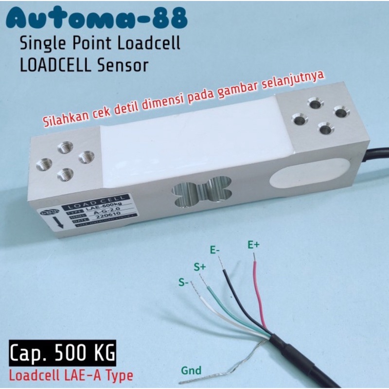 Jual Loadcell Sensor LAE-A 500kg Load cell 150mm x 35mm x 40mm baut ...
