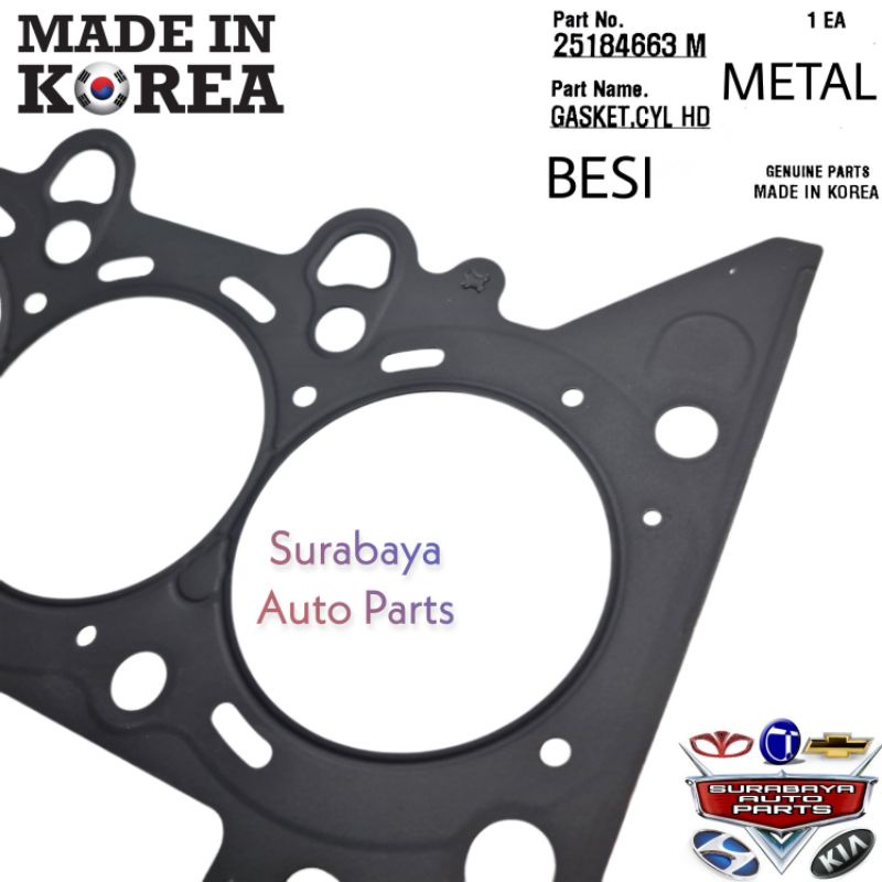 Jual Gasket Cylinder Head Chevrolet Spark 1200 1.2 cc 25184663 Paking ...