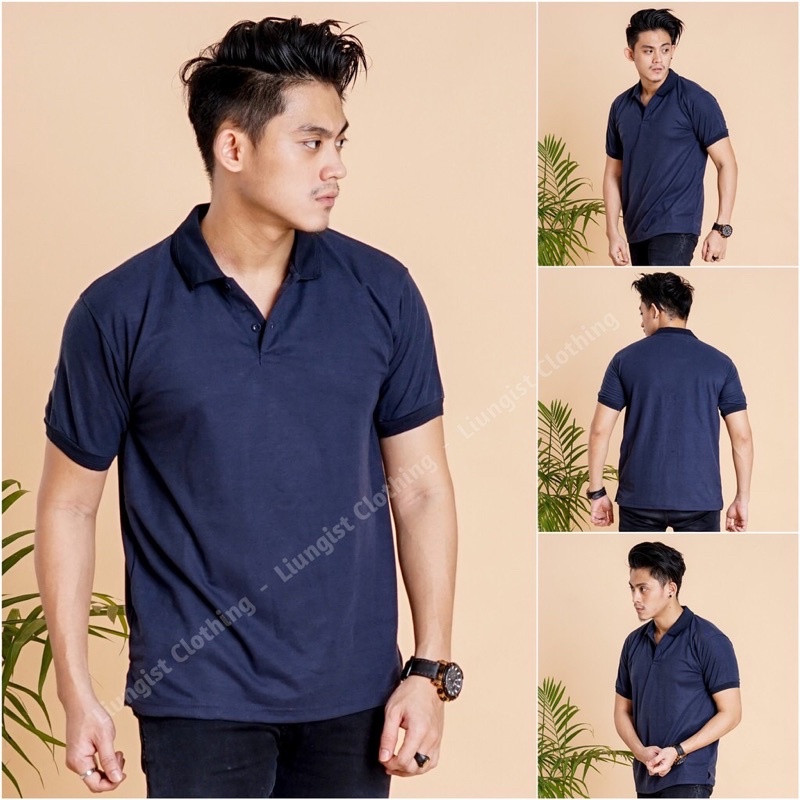 Jual Kaos Polo Unisex Navy Polos Navy List Oren Kaos Kerah Polo