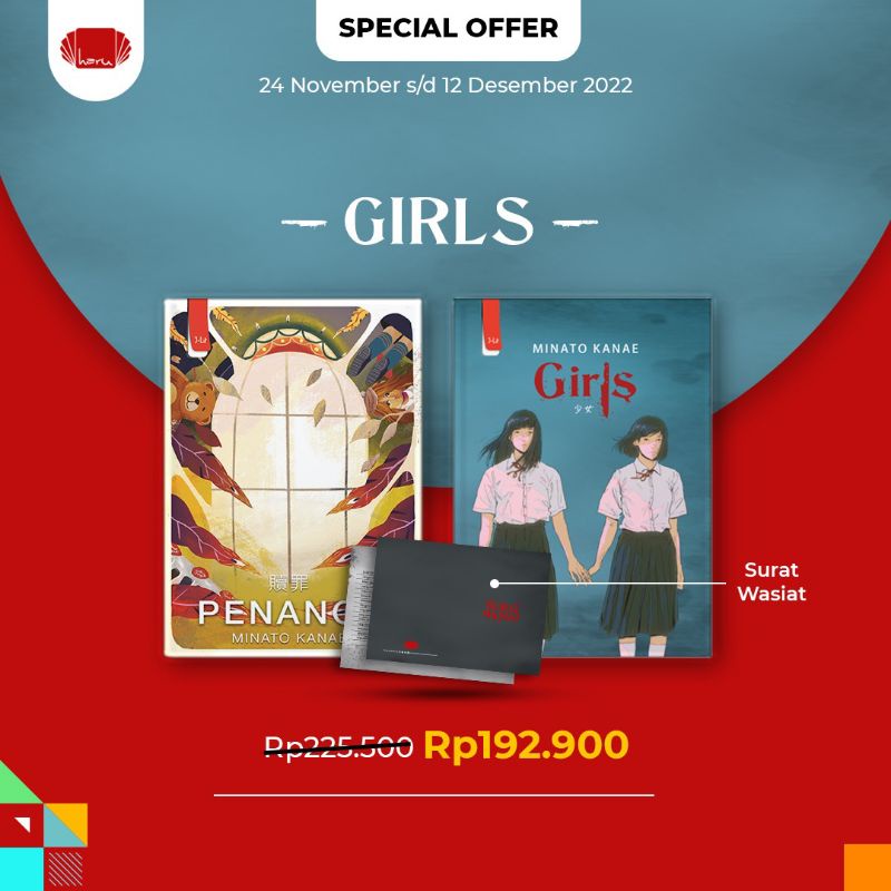 Jual Special Offer Bundling Novel Girls + Penance - Minato Kanae ...