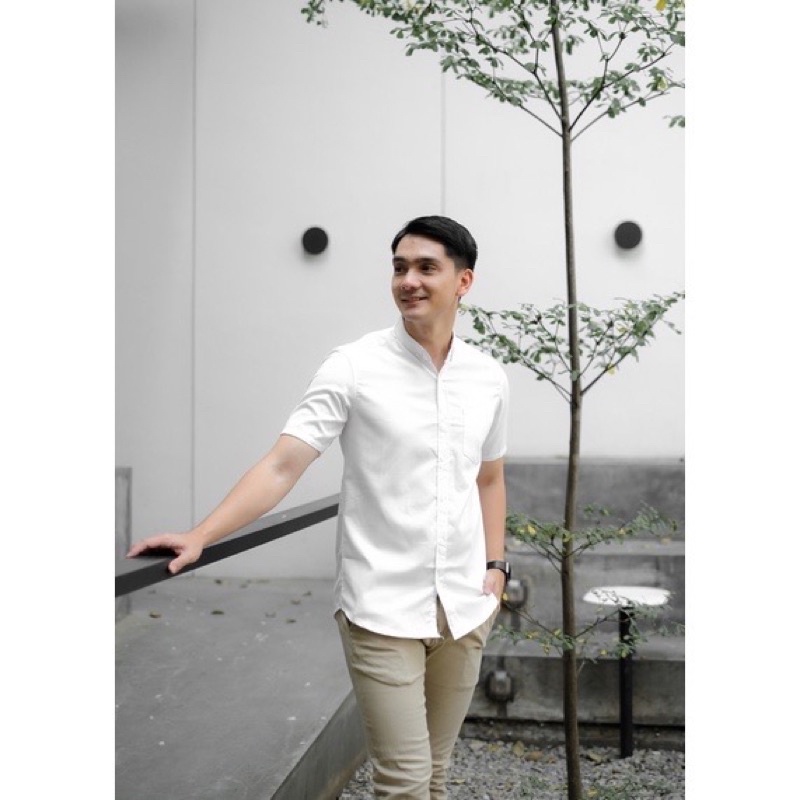 Jual Kemaja polos Pria kameja cowo polos Pendek premium | Shopee Indonesia