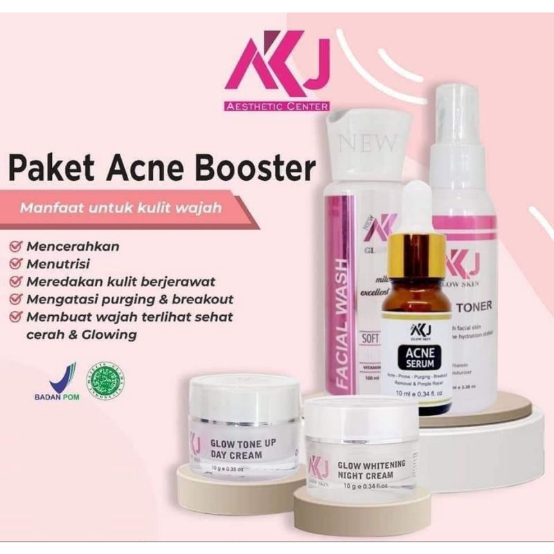 Jual PAKET ACNE BOOSTER BY AKJ GLOW SKIN 100%ORIGINAL (COD) | Shopee ...