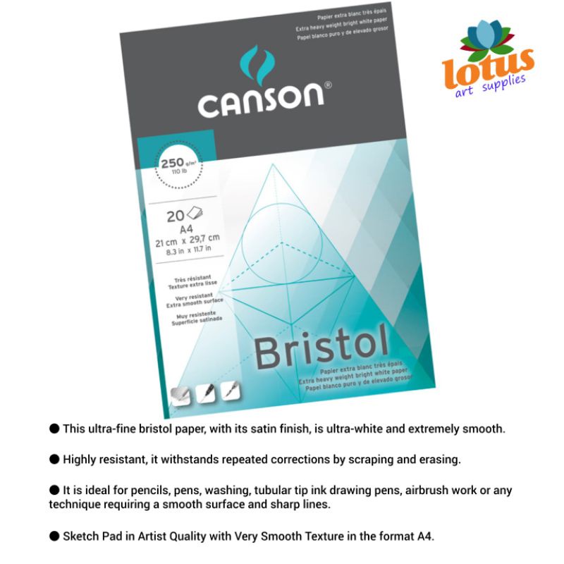 Jual Canson Bristol Drawing Pad A4 250gsm Shopee Indonesia