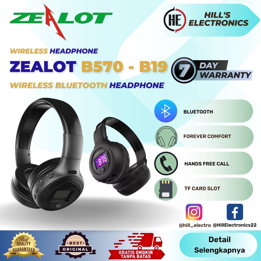 Jual Zealot B570 Wireless Bluetooth Headphone With FM&TF | Shopee Indonesia