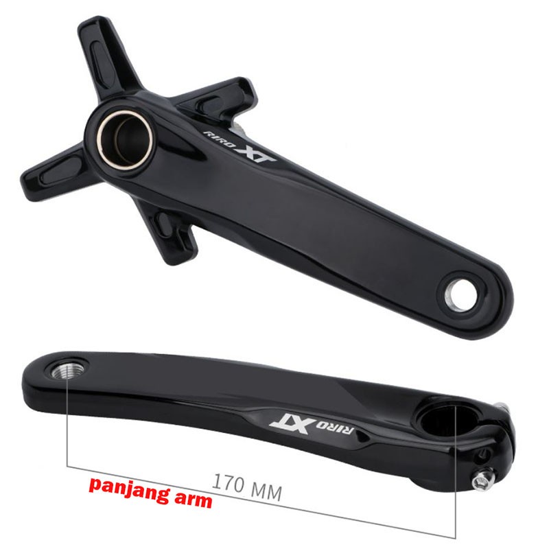 Jual RIRO XT Crankset BB HT2 Hollowtech Crank Only BCD 104 NO BB Hitam ...