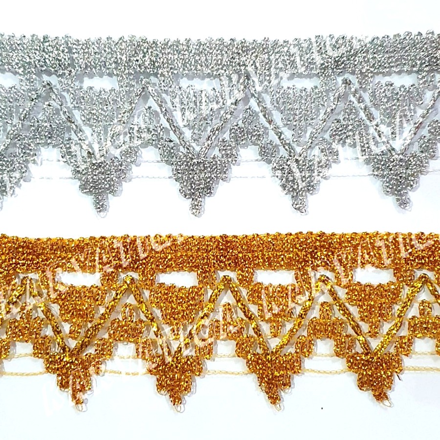 Jual Renda Emas / Renda India 1754 (17 yards - lebar 5 cm) | Shopee ...