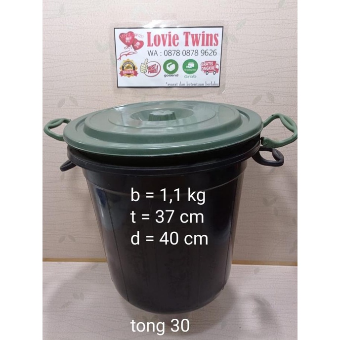 Jual Tong 30 Hijau /Tong Air 30 liter Hijau / Baskom Air / Ember tutup ...