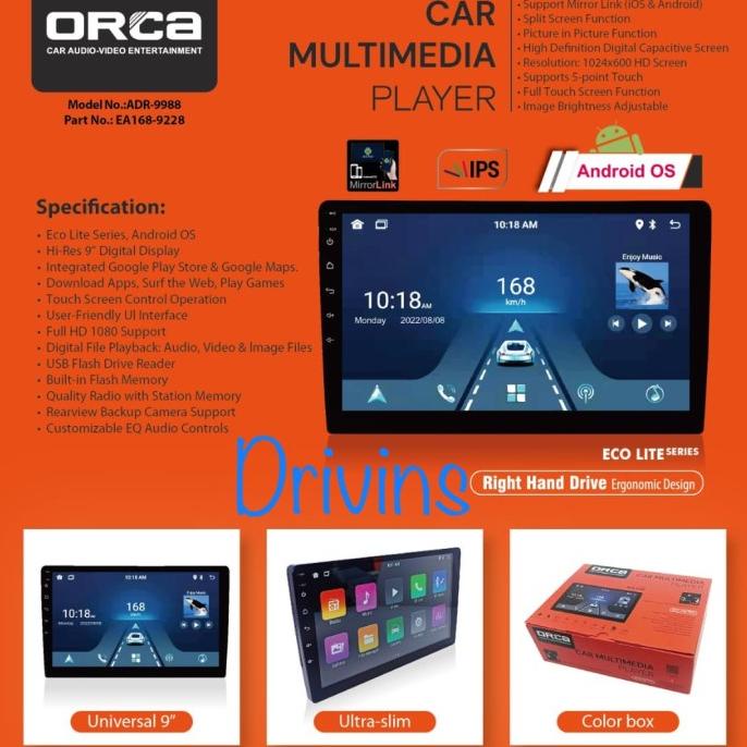 Jual Head Unit Double Din Android Orca Adr Inch Inch