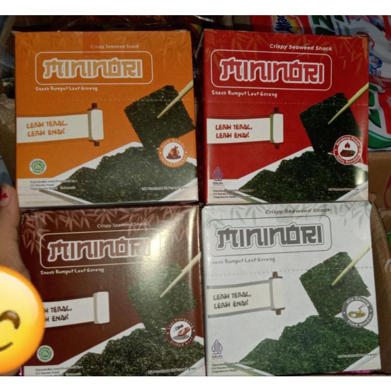 Jual Mininori Snack Rumput Laut 1 box 12 pcs | Shopee Indonesia