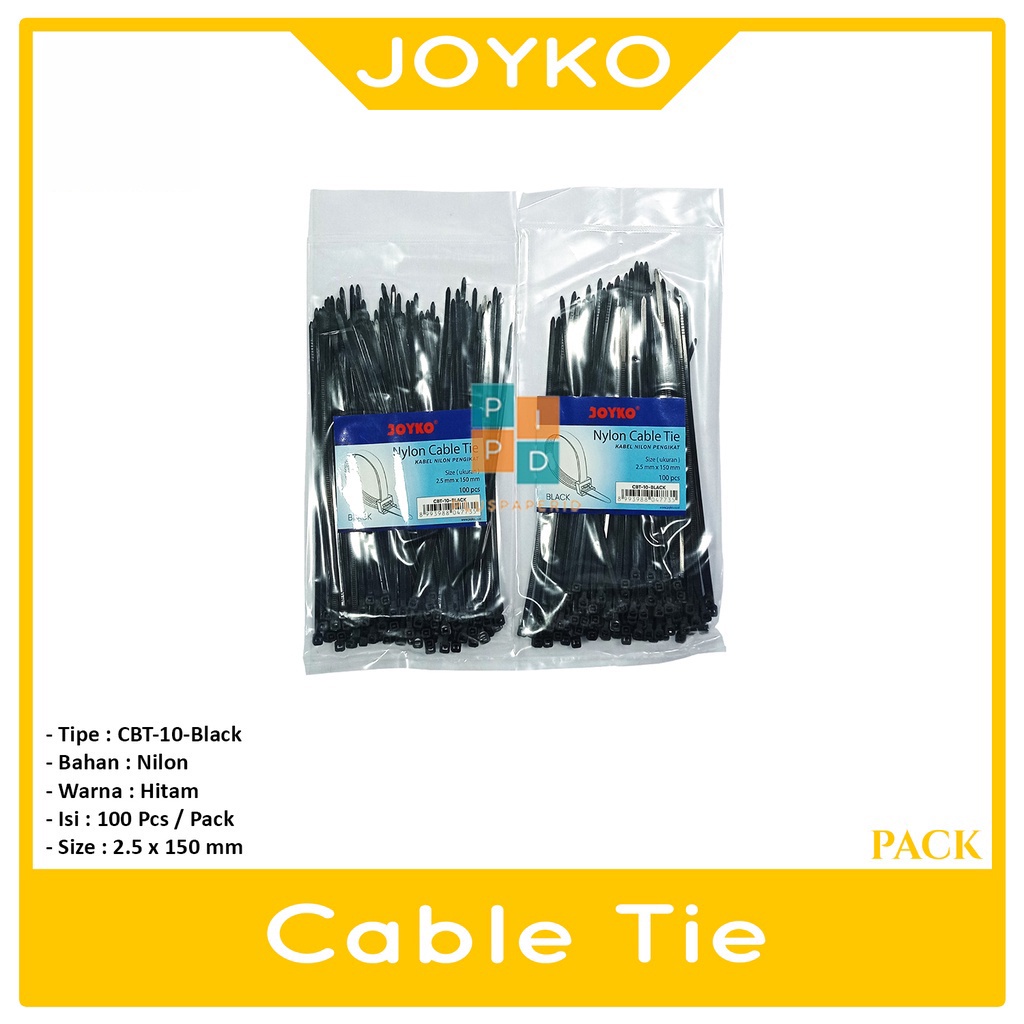Jual JOYKO - Black Nylon Cable Tie Cbt- 10 - Pack | Shopee Indonesia