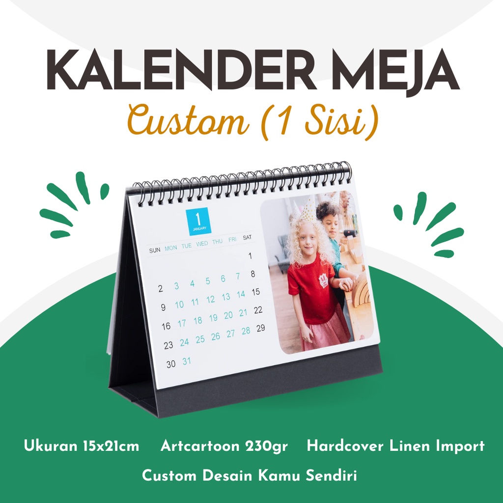 Jual 1 Sisi Kalender Meja 2023 Hardcover Kalender Duduk 2023 Custom Desain Sendiri Shopee 